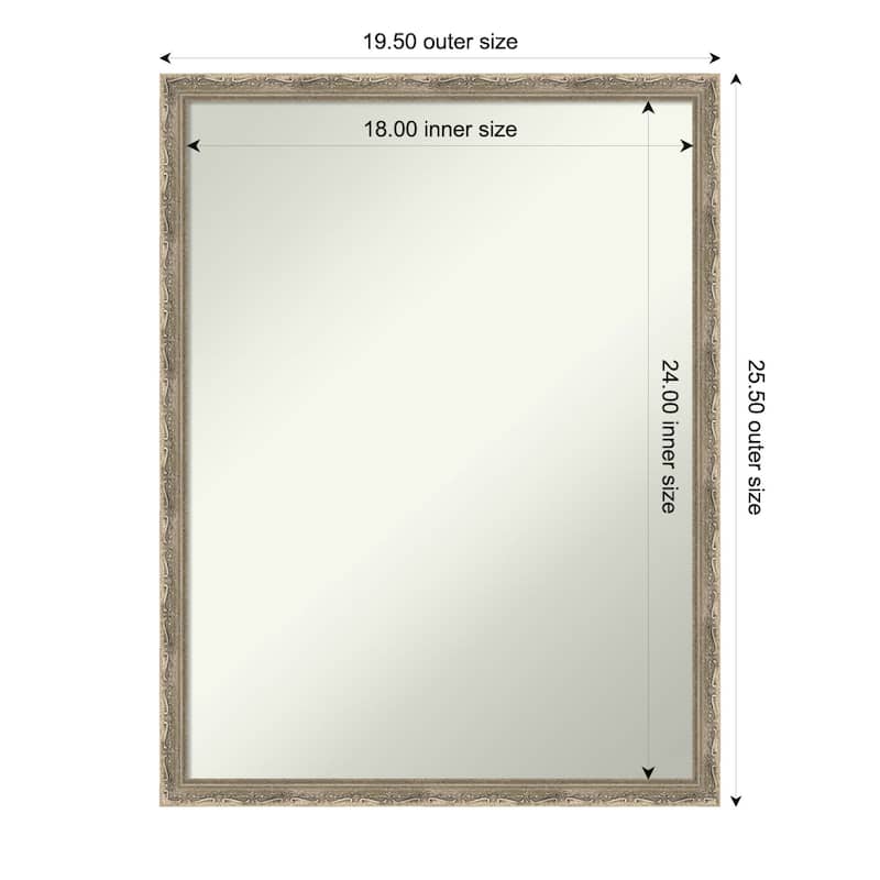 Mila Non-Beveled Wood Framed Wall Mirror - 20 x 26 in - Mila Dark Silver