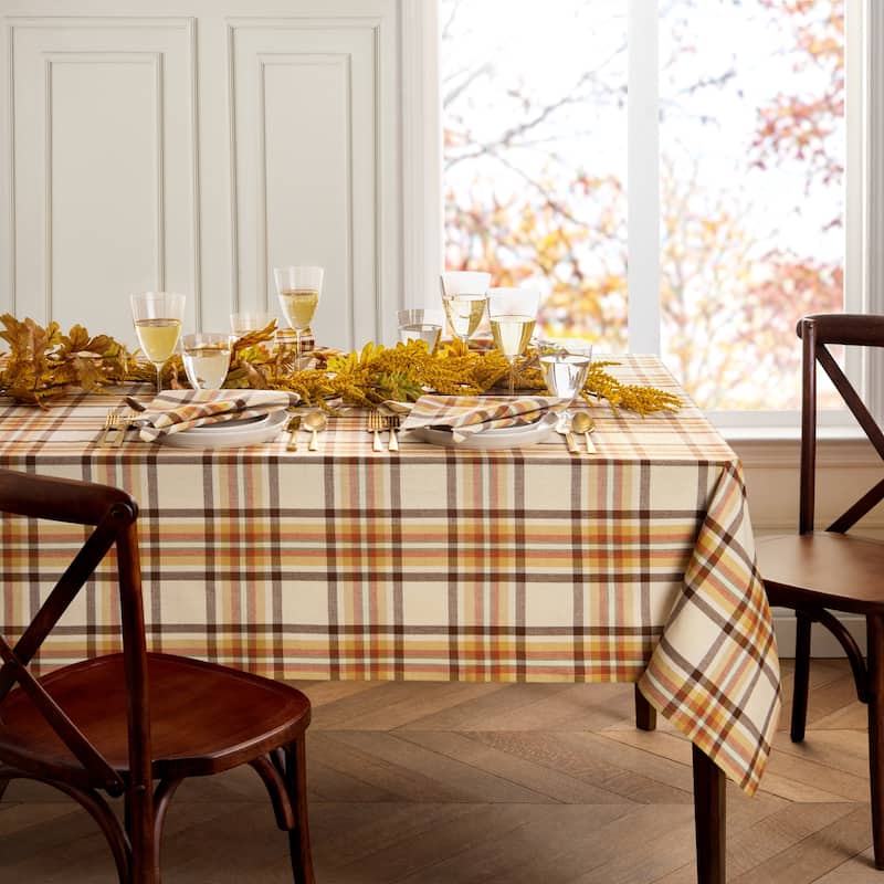 Russet Harvest Woven Plaid Tablecloth - 60x84 Rectangle