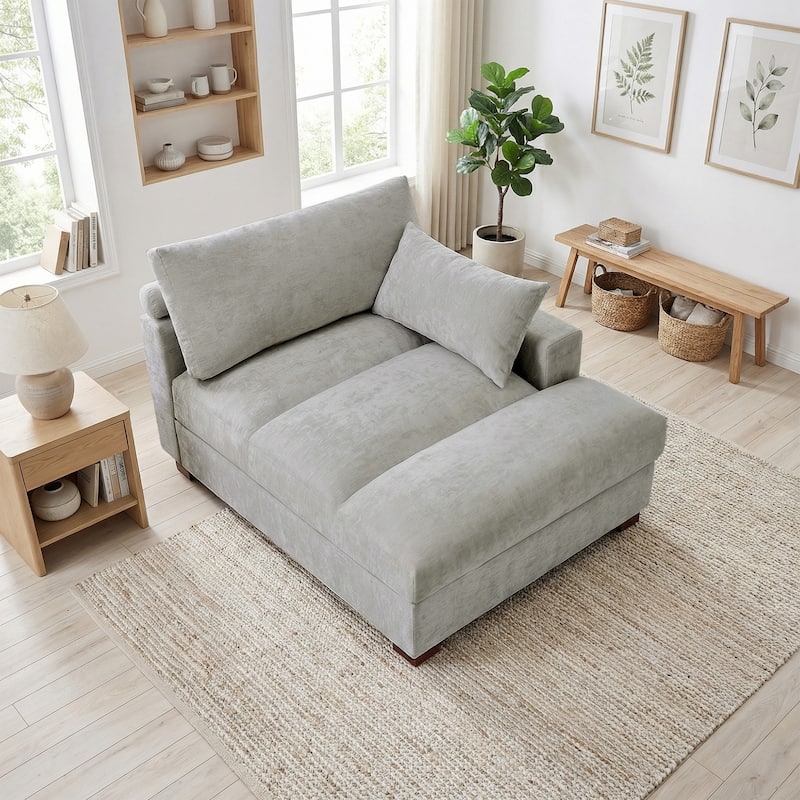Modern Corduroy L-Shaped Sofa Chaise Lounge Couch