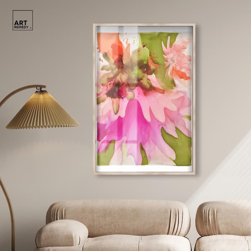 Vibrant Fluidity Floral I Shadowbox by Art Remedy