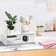 preview thumbnail 4 of 7, 3 Compartment Wood Plastic Composite Desk Organizer Book Shelf Organizer Cookie Rack