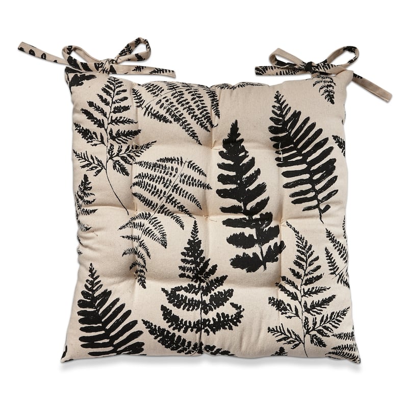 Fern Indoor Seat Cushion - Multicolor Cotton Pillow, 16" x 16" x 2.5", Machine Washable, Perfect for Summer Decor