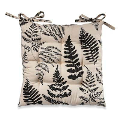 Fern Indoor Seat Cushion - Multicolor Cotton Pillow, 16" x 16" x 2.5", Machine Washable, Perfect for Summer Decor