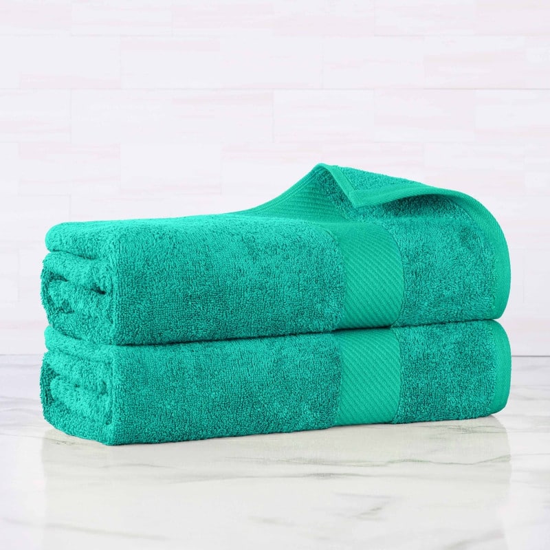 Superior Luxury Solid Highly Absorbent Egyptian Cotton Bath Sheet Towel - (Set of 2) - Sea Green
