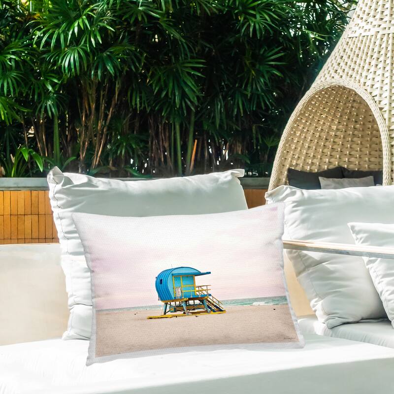 Stupell Summer Lifeguard Cabin Printed Outdoor Throw Pillow Design by Seven Trees Design