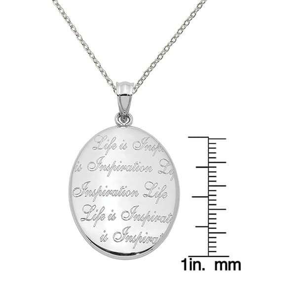 Solid 925 Sterling Silver Life is Inspiration Oval Open Locke