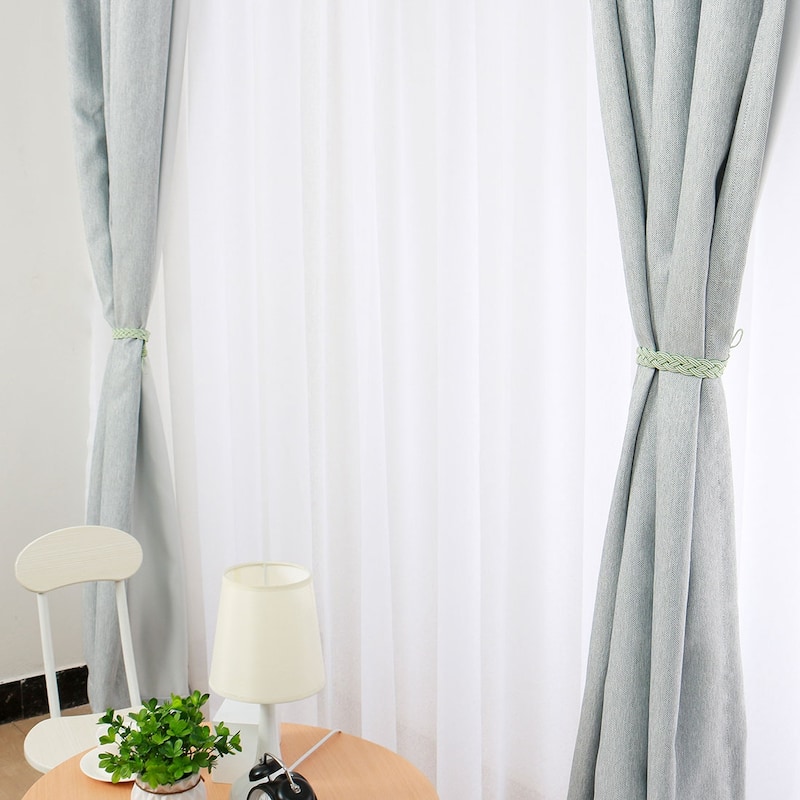 2pcs Curtain Tieback 23" Holdback Decorative Rope Curtain Holder, Green