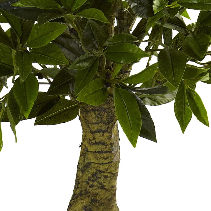 Artificial Topiary Tree 5ft Triple Bay Leaf Bush Indoor Outdoor Decor - 5ft.