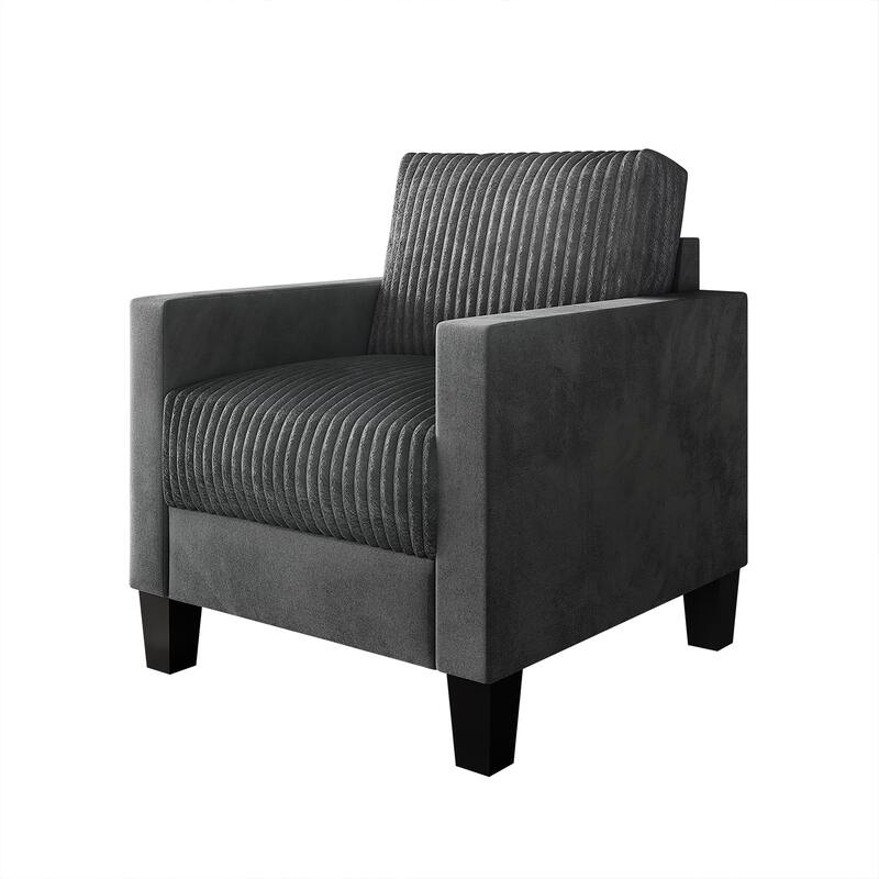 CraftPorch Corduroy Mid-Century Modern Velvet Upholstered Arm Chair