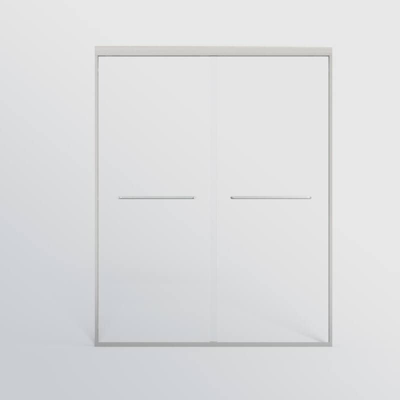 Double Sliding Shower Door, Semi-frameless