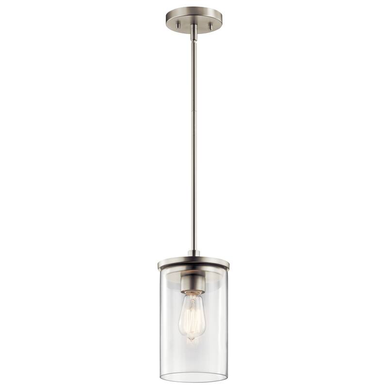 Kichler Lighting Crosby 1-light Brushed Nickel Mini Pendant