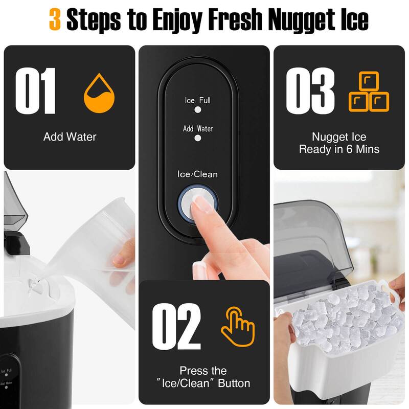 Costway Countertop Ice Maker with Soft Chewable Pellet Ice Ready in 6 - See Details