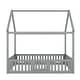 preview thumbnail 33 of 42, Fun House Platform Bed with Fence and Door, Wooden Floor Bed Frame with Roof, Distressed Washed Finish,for Kids Girls Boys