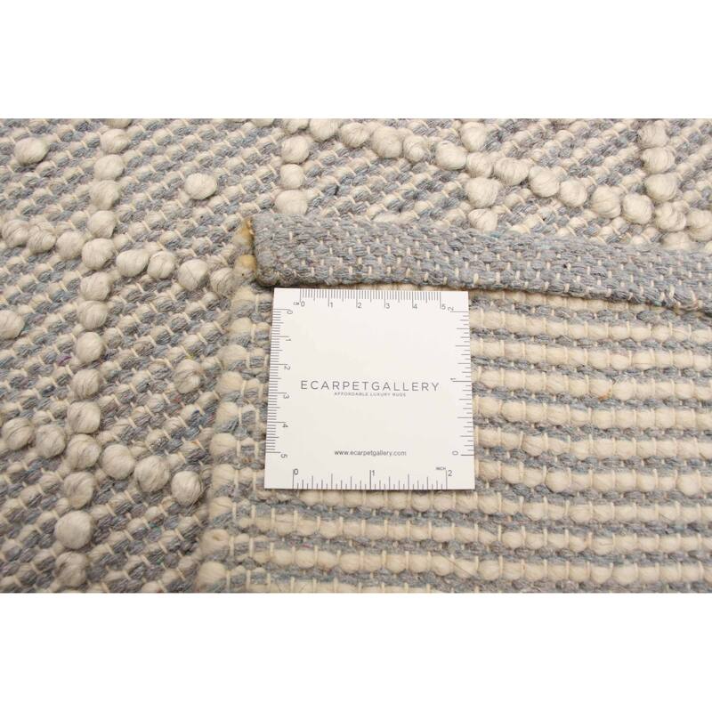 ECARPETGALLERY Braid weave Sienna Grey Wool Rug - 5'0 x 7'10