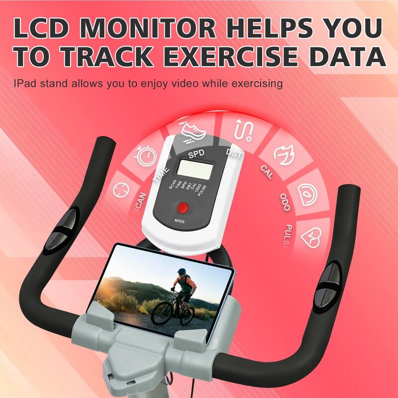 Indoor Exercise Bike Cycling Bike with Comfortable Seat Cushion