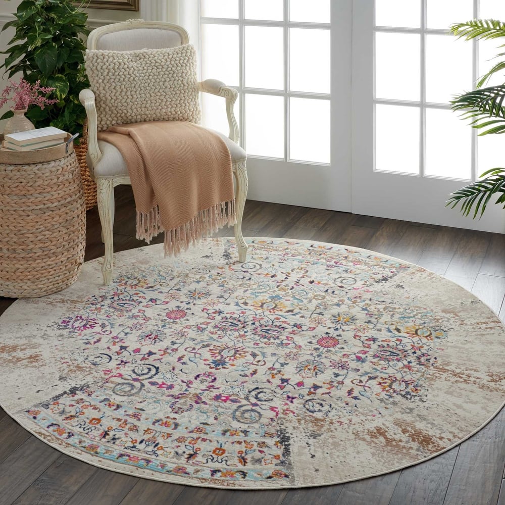 Nourison Vintage Kashan Distressed Medallion Area Rug