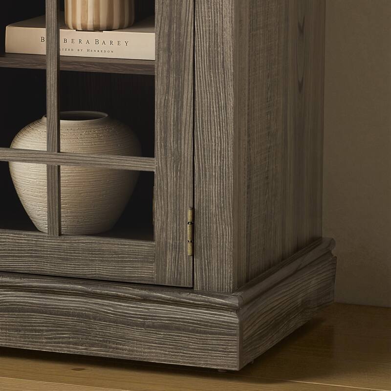 70'' Modern TV Stand for 75'' TV, Faux Stone Media Console with Cabinets, Cable Management & Adjustable Shelves