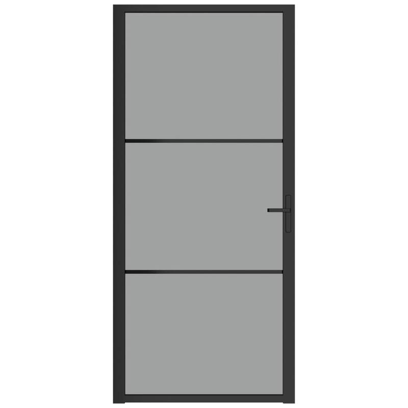 vidaXL Glass Door Interior Door with Alloy Handle ESG Glass and Aluminum Black