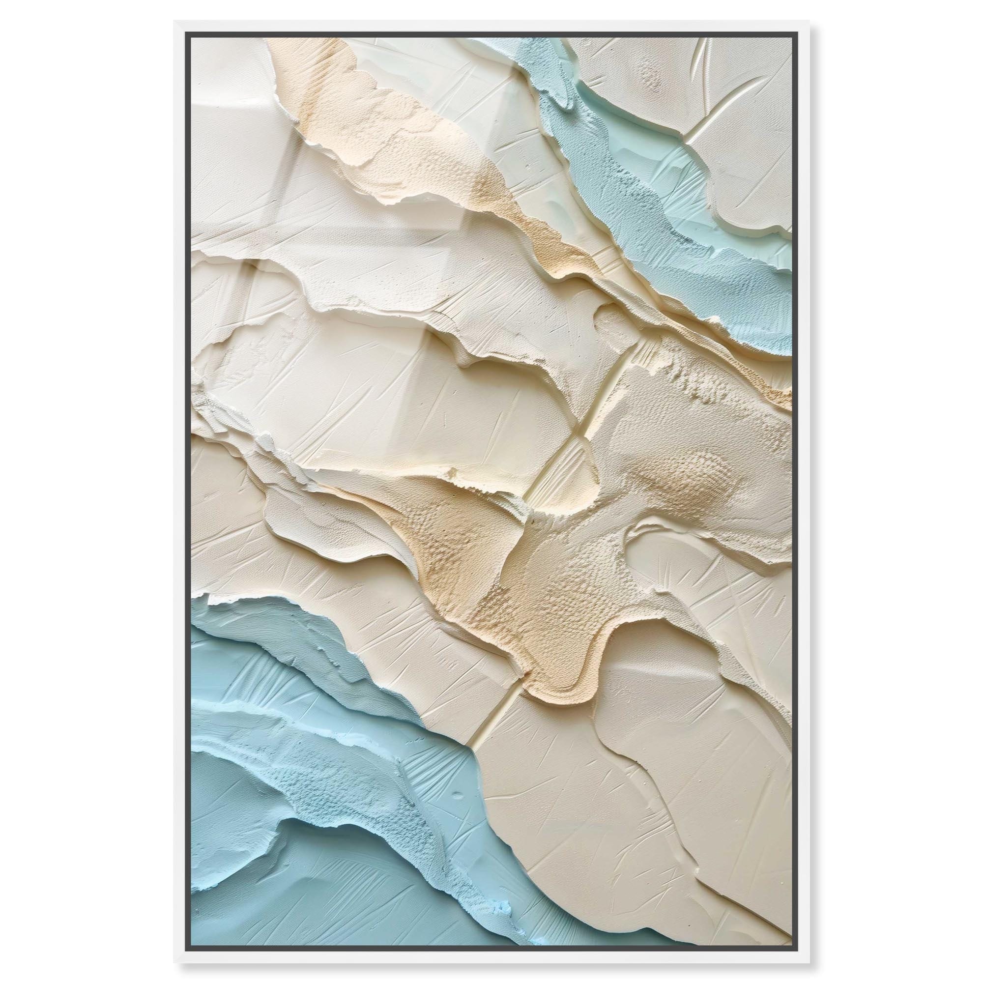Soft Ocean Sand Abstracts Framed Acrylic Wall Art by Art Remedy