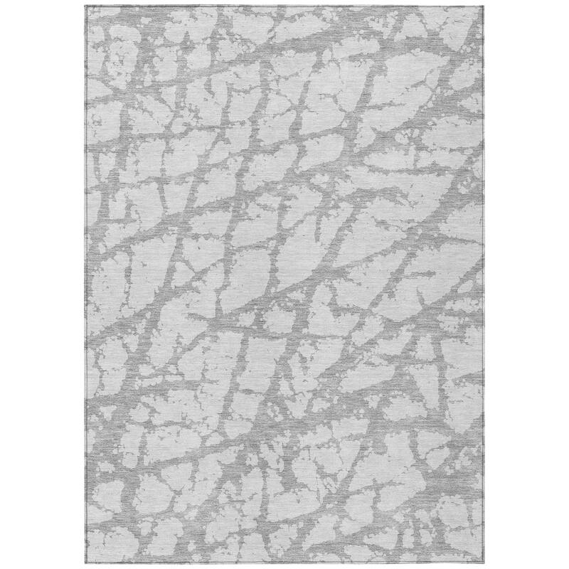 Machine Washable Indoor/ Outdoor Abstract Contemporary Chantille Rug