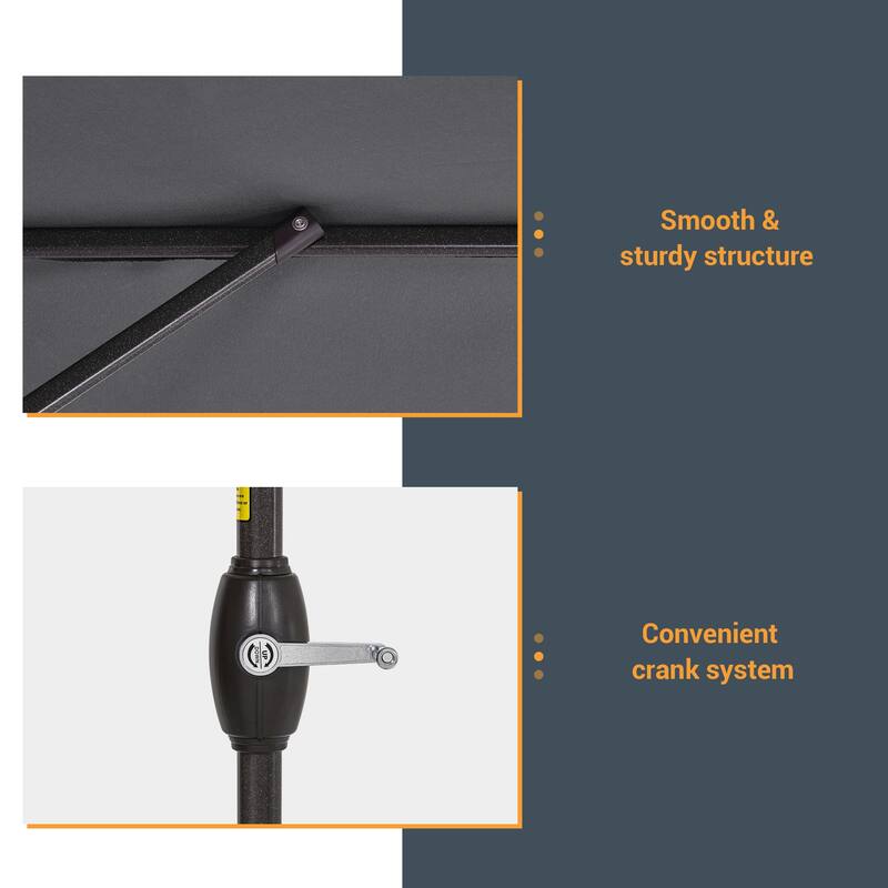 LIVOOSUN 7.5ft Steel Patio Market Umbrella Tilt System