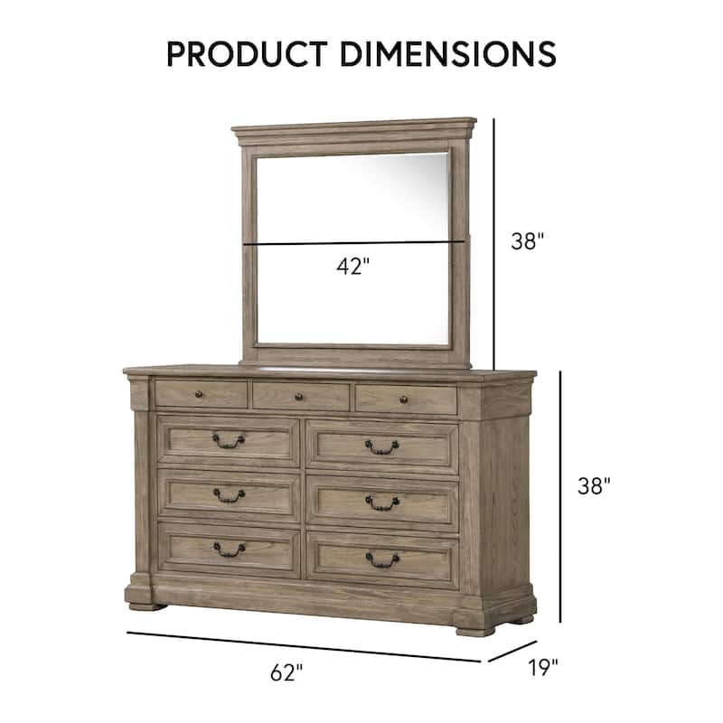 Furniture of America Wacine 6-Piece Weathered Grey Solid Wood Panel Bedroom Set