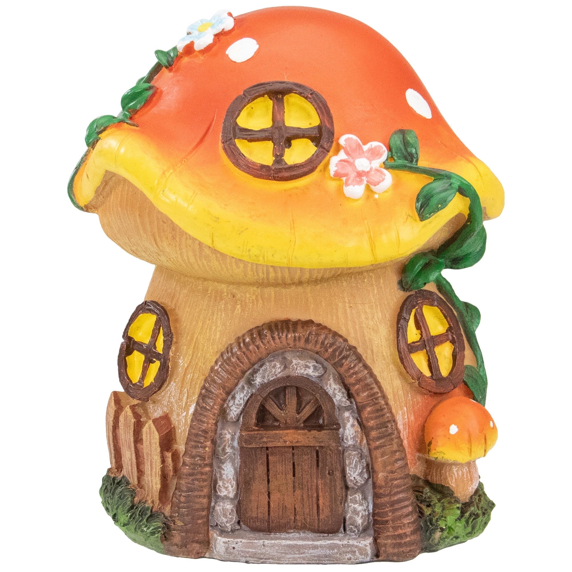 Mushroom House Outdoor Garden Statue - 6.25"