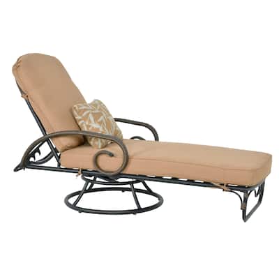 Grand Bonaire Weave Patio Motion Swivel Lounge with Cushion and Accent Pillow - N/A