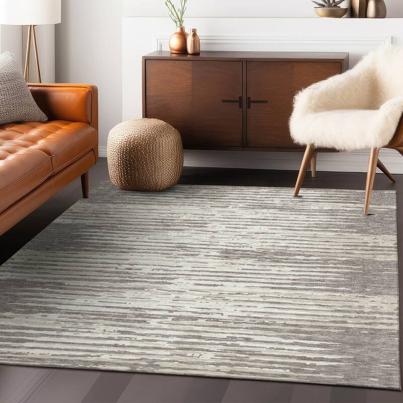 Machine Washable Indoor/ Outdoor Ombre Chantille Abstract Rug