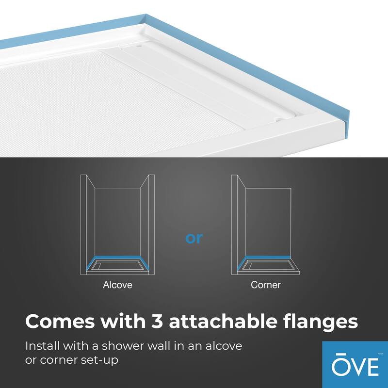 OVE DECORS Adena White Shower Base 60x36 in white