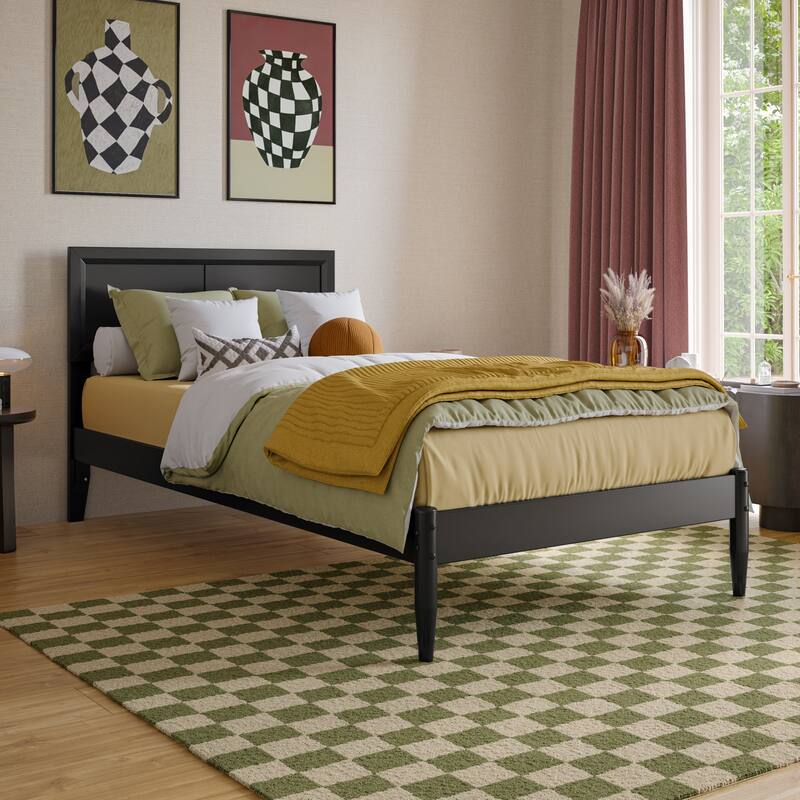 Ellarie Platform Bed with Adjustable Headboard - Twin XL - Black