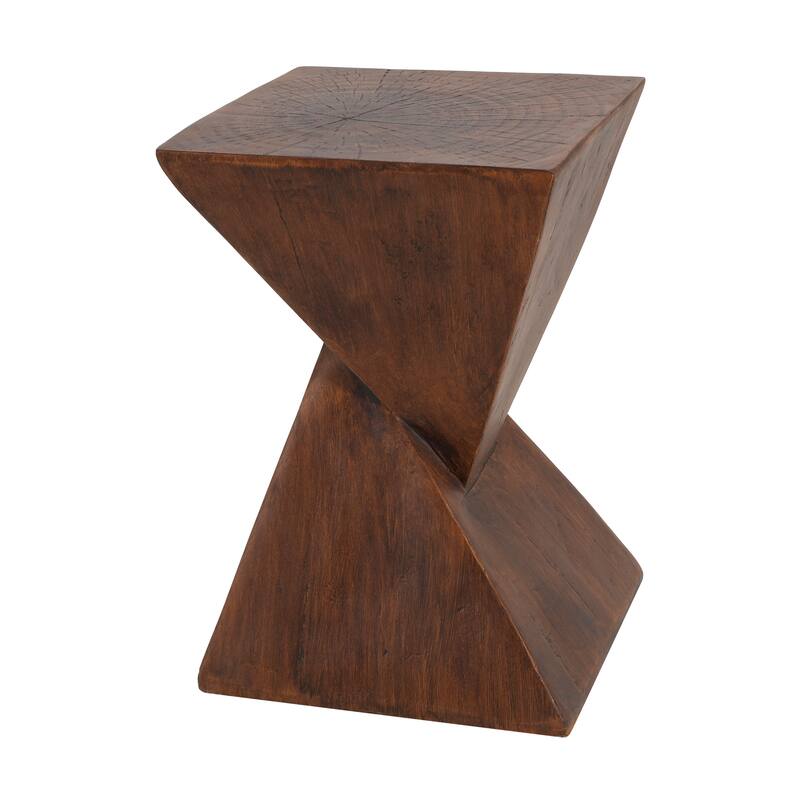 Geometric MGO Side Table Wood-like Finish End Table
