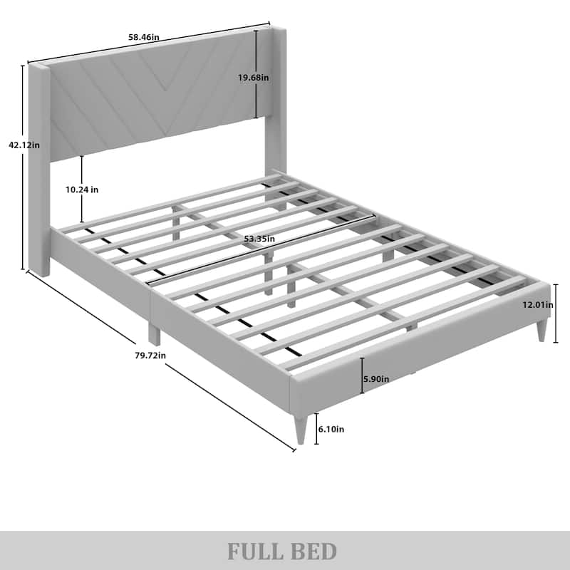 CraftPorch Sophisticated Wingback Upholstered Velvet Bed