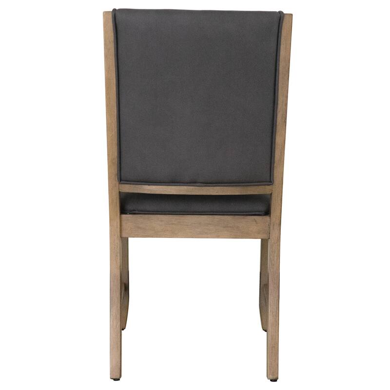 Upholstered Dining Chairs Set of 2 - Gray Parsons Side Chairs with Acacia Wood Legs