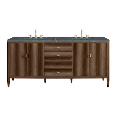James Martin Vanities 485-V72-3PBL Myrrin 72" Double Basin Wood Vanity