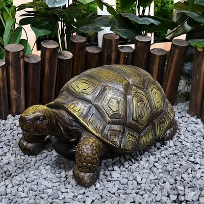 21.3" Large 3D Turtle Statue - Realistic Resin Garden Sculpture with Intricate Shell Design, Weather-Resistant