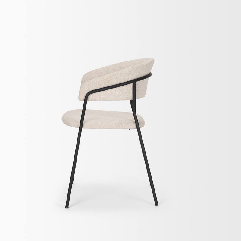 Carolyn Dining Chair w/ Gray Fabric & Matte Black Metal