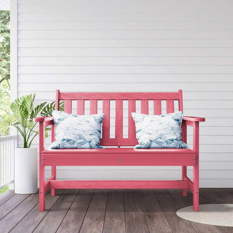 Outdoor 2-Person Garden Bench 42.92-in W x 35.83-in H