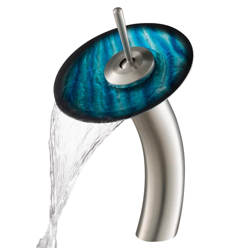 Kraus Bathroom Combo - 17" Ladon Glass Vessel Bathroom Sink with