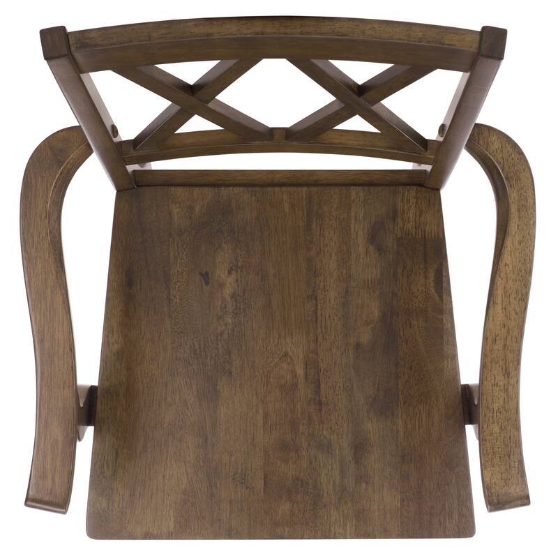 SAFAVIEH HOME Yelena Double X-Back Arm Chair - 18"W x 22"D x 39"H