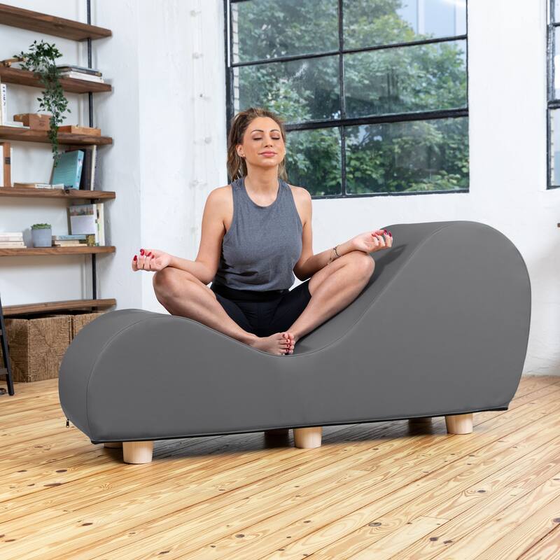 Avana Yoga Chaise Lounge w/ Maple Wood Feet