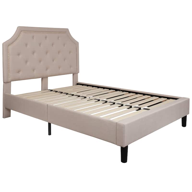 Arched Tufted Upholstered Platform Bed