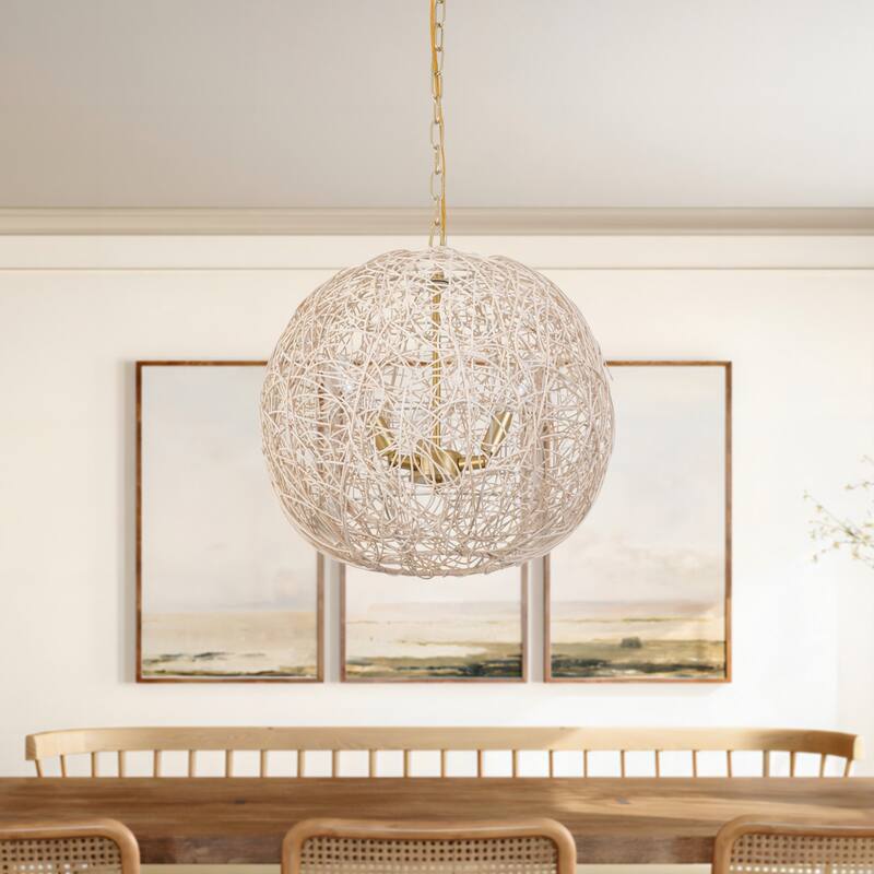 Maxax 3 - Light Dimmable Globe Chandelier - Wood