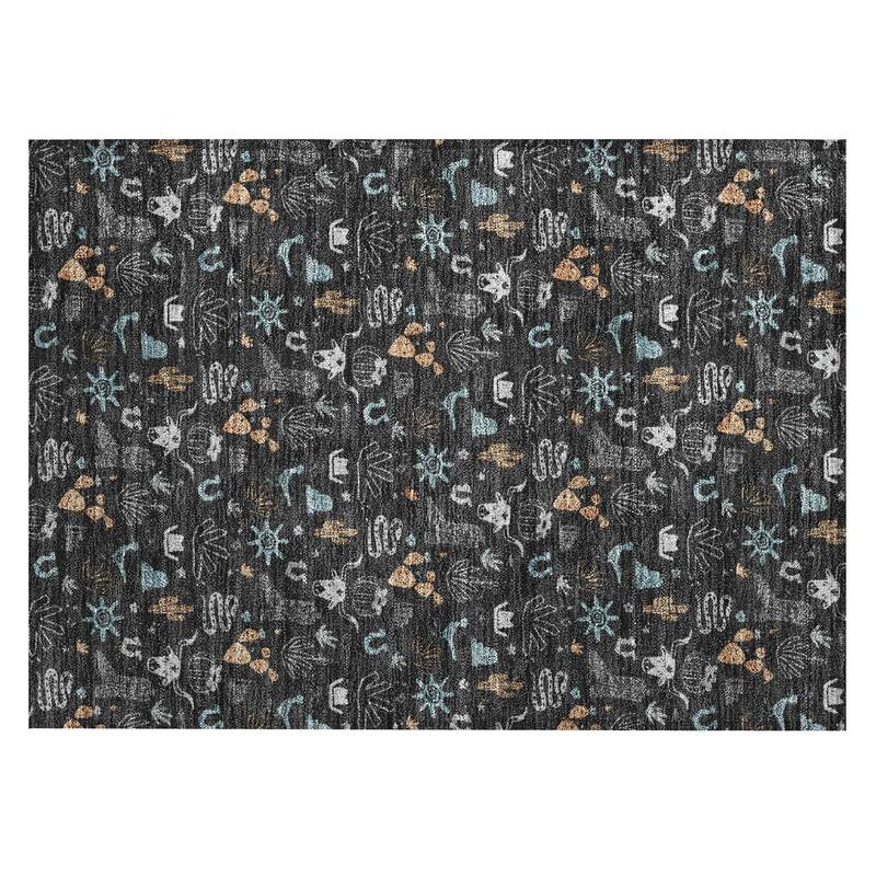Machine Washable Indoor/ Outdoor Cowboy Ranch Chantille Rug