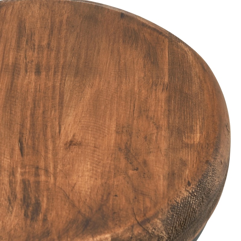 Carbon Loft Horseshoe Reclaimed Wood and Iron Stool