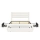 preview thumbnail 24 of 24, Leather Upholstered Platform Bed with Drawers and Charging Station,Queen Size