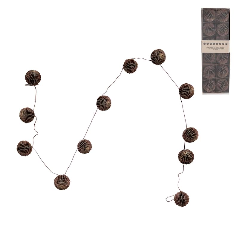 Handmade Recycled Paper Honeycomb Ball Garland with Glitter