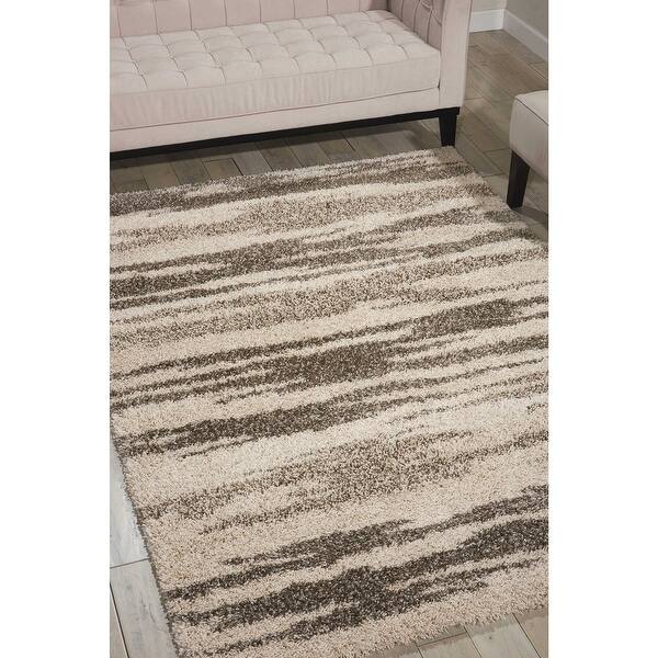 slide 2 of 10, Nourison Amore Abstract Shag Modern Area Rug