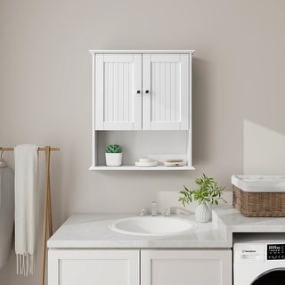White Bathroom Wall Mounted Cabinet, Over The Toilet Hanging Cabinet ...