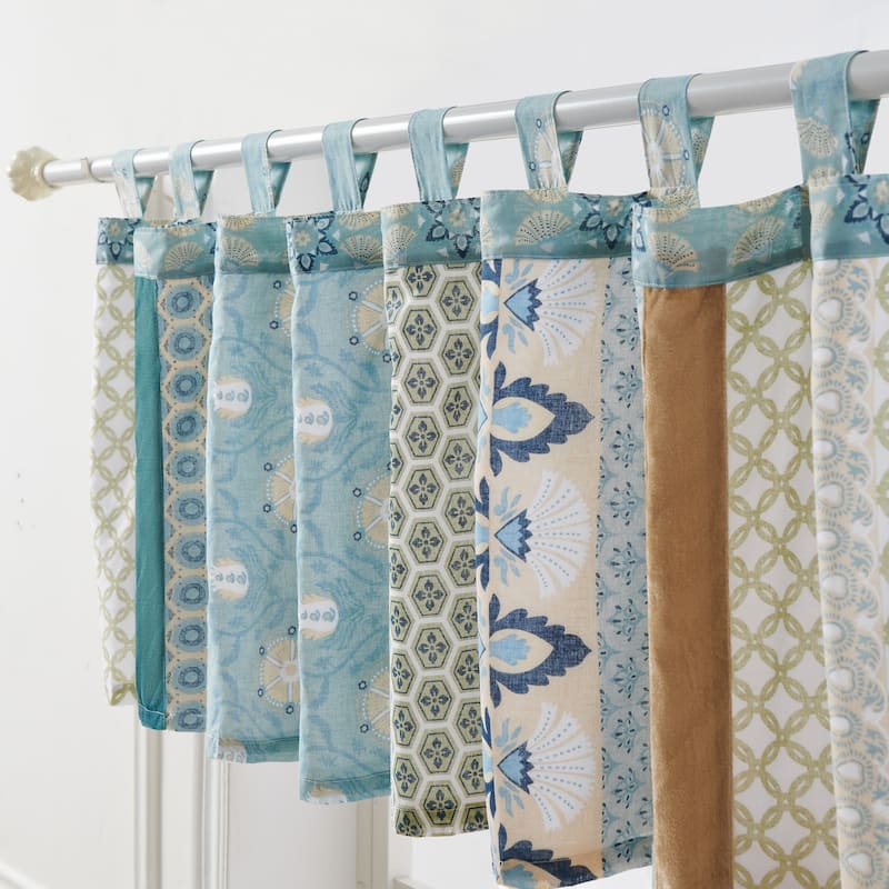 Greenland Home Fashions Thalia Tab-Top Style, Velvet-Embellished Window Valance, 84 W x 21 L